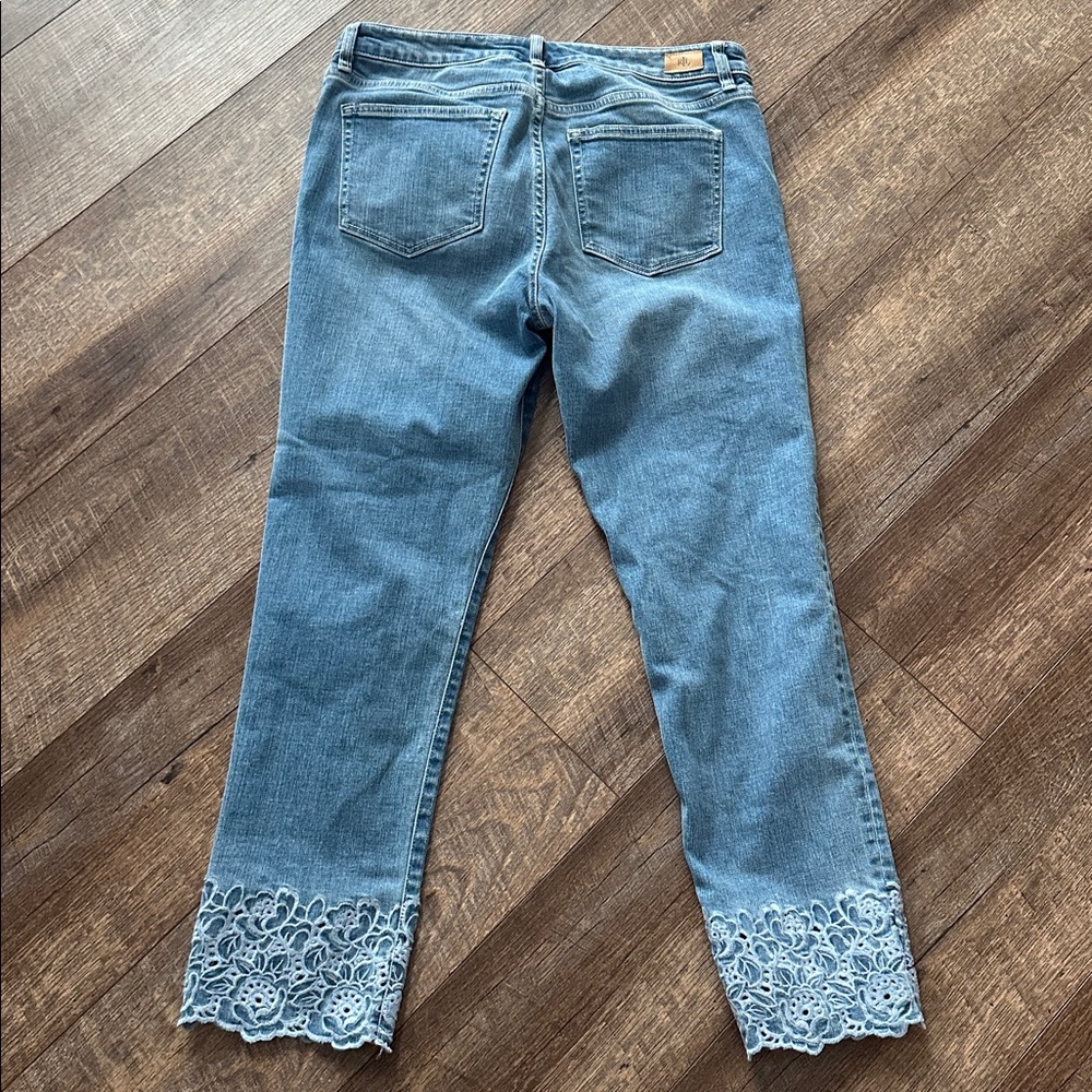 Ralph Lauren premier straight Cropped Jeans with embroidered Detail - Picture 8 of 12